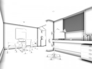 family - office - study room -070 Model 3D