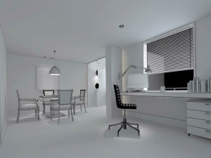 family - office - study room -070 Model 3D