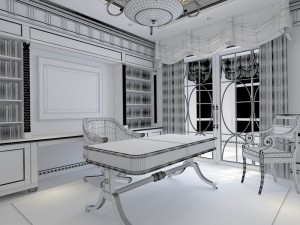 family - office - study room -071 Modelo 3D