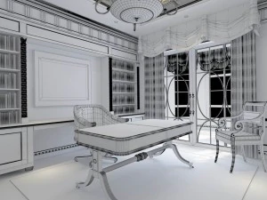family - office - study room -071 3D Model