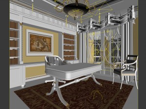 family - office - study room -071 Modelo 3D