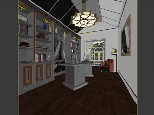 family - office - study room -072 3D Модель