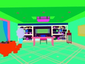 family - office - study room -073 Modello 3D