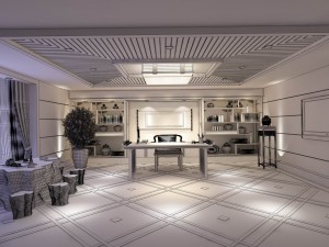 family - office - study room -073 Modello 3D