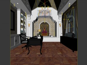 family - office - study room -076 3D Модель