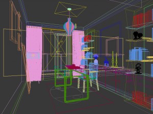family - office - study room -077 3D Model