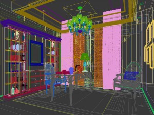 family - office - study room -078 3D Model