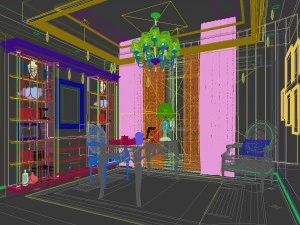 family - office - study room -078 3D Model