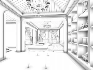 family - office - study room -080 3D Model