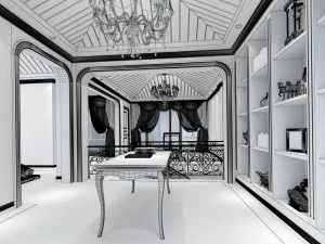 family - office - study room -080 3D Model