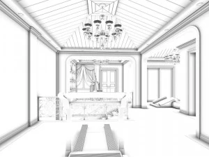 family - office - study room -080 3D Model