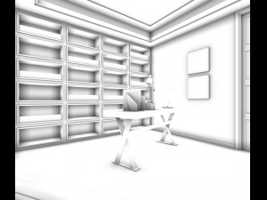 family - office - study room -082 3D मॉडल