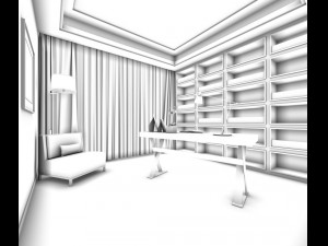 family - office - study room -082 3D मॉडल