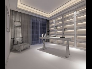 family - office - study room -082 3D मॉडल