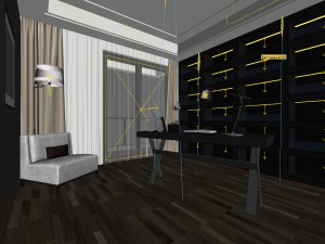family - office - study room -082 3D मॉडल