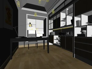 family - office - study room -083 3D Model