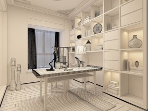 family - office - study room -084 3D 模型