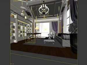 family - office - study room -086 3D Model