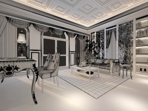 family - office - study room -087 3D 模型