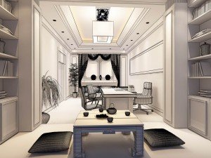 family - office - study room -088 Modelo 3D