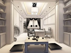 family - office - study room -088 3D Model