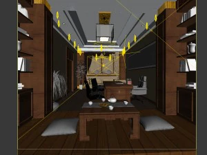 family - office - study room -088 3D Model
