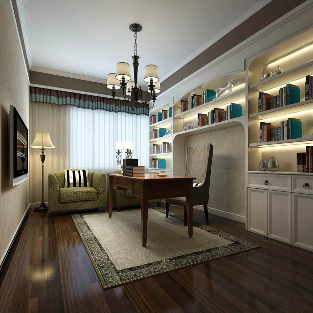 family - office - study room -090 3D Model .c4d .max .obj .3ds .fbx .stl .blend 