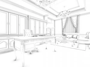 family - office - study room -091 3D Model