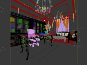 family - office - study room -091 3D Model