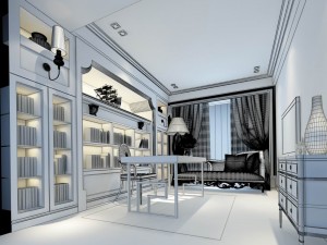 family - office - study room -092 3D मॉडल