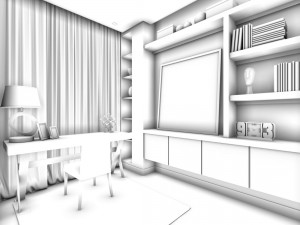 family - office - study room -093 3Dモデル