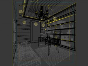 family - office - study room -095 Modello 3D