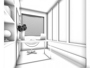 family - office - study room -096 Modelo 3D