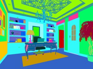 family - office - study room -097 3D Model