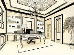 family - office - study room -097 3D Model