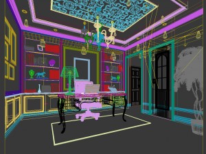 family - office - study room -097 3D Model