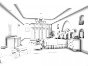 family - office - study room -098 Modello 3D