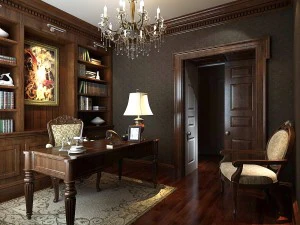 family - office - study room -099 3D Model