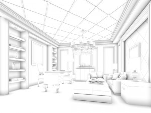 family - office - study room -0100 3D Model