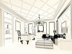 family - office - study room -0100 3D Model