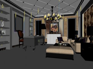 family - office - study room -0100 3D Model