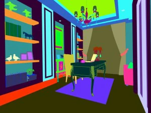family - office - study room -0101 3D Model