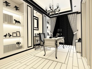 family - office - study room -0101 3D 모델
