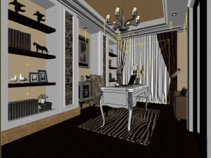 family - office - study room -0101 3D 모델