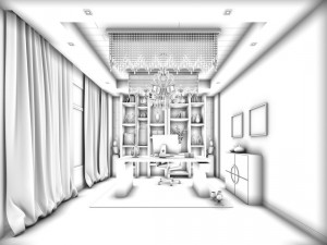 family - office - study room -0102 3D Модель