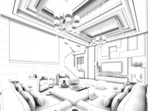 family - office - study room -0102 3D Модель