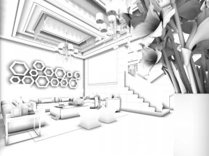 family - office - study room -0102 3D Model