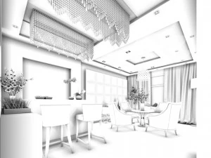 family - office - study room -0102 3D Model