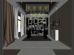 family - office - study room -0102 3D Model