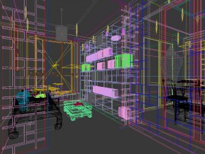 family - office - study room -0103 3D Model